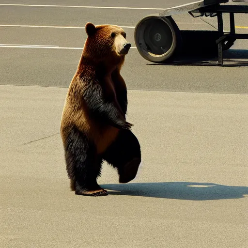 Image similar to a bear on a runway