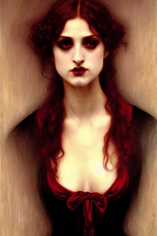 Image similar to victorian vampire, painting by rossetti bouguereau, detailed art, artstation