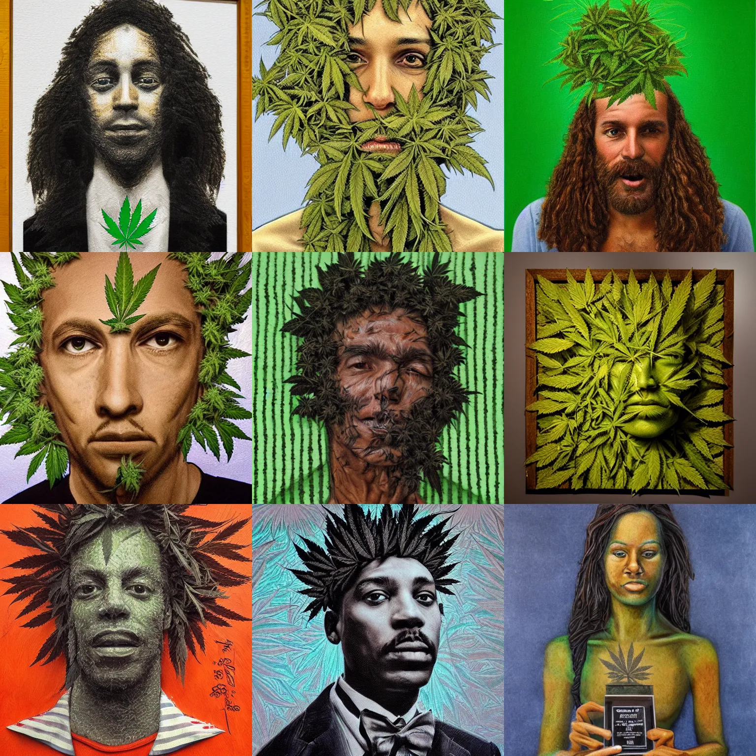 Prompt: portrait made of weed hyperdetailed award winning masterpiece