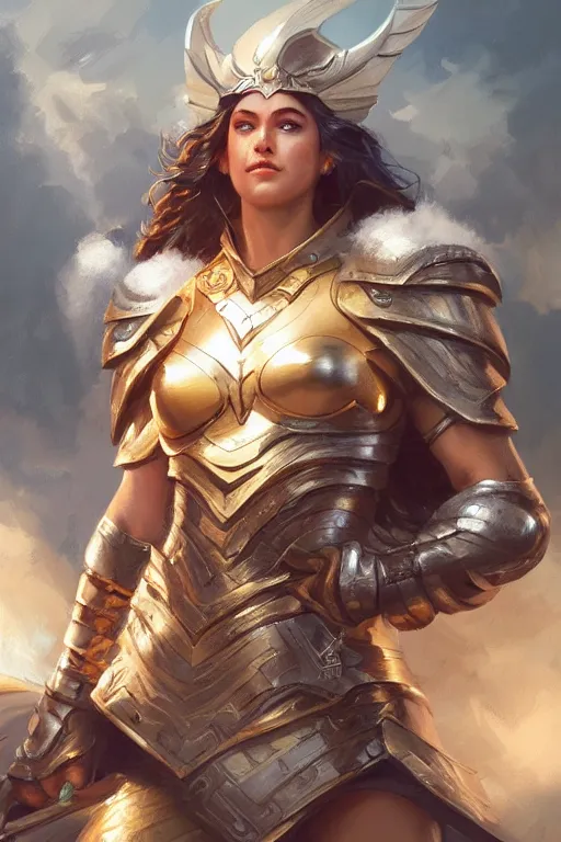 Image similar to amazon valkyrie athena, d & d, fantasy, portrait, highly detailed, headshot, digital painting, trending on artstation, concept art, sharp focus, illustration, art by artgerm and greg rutkowski and magali villeneuve