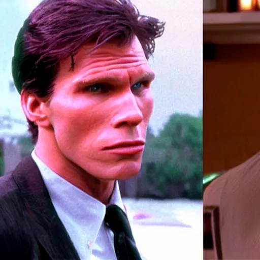 Image similar to Live Action Still of Jerma in Pulp Fiction, real life, hyperrealistic, ultra realistic, realistic, highly detailed, epic, HD quality, 8k resolution, body and headshot, film still