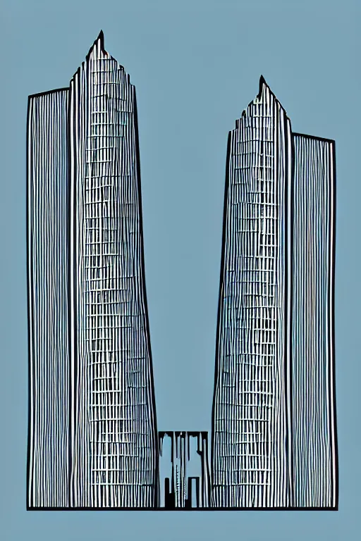 Image similar to minimalist boho style art of frankfurt european central bank, illustration, vector art