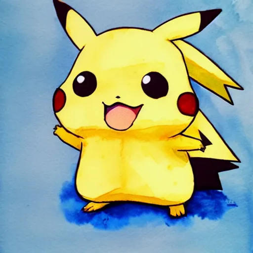 Prompt: Pikachu cosplaying as Umaru-chan, watercolor painting