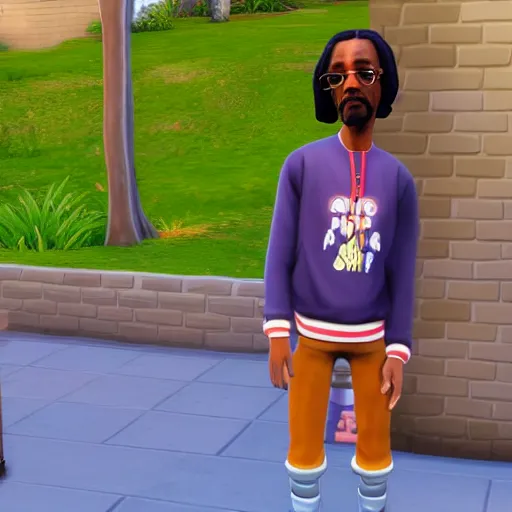 Image similar to snoop dogg as a sims 4 character