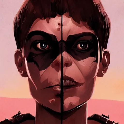 Image similar to face icon stylized minimalist mad max : fury road, loftis, cory behance hd by jesper ejsing, by rhads, makoto shinkai and lois van baarle, ilya kuvshinov, rossdraws global illumination