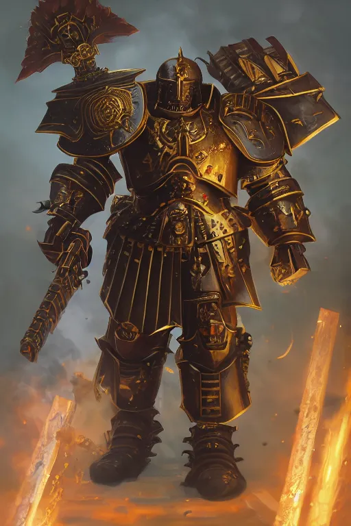 Image similar to armor portrait heros warhammer 4 0 k horus heresy fanart - the primarchs emperor by johannes helgeson animated with vfx concept artist & illustrator global illumination ray tracing hdr fanart arstation zbrush central hardmesh 8 k octane renderer comics stylized