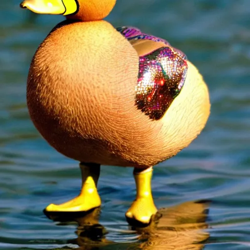 Prompt: a duck with bling