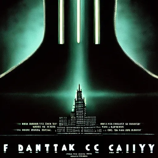 Prompt: fantastic poster of the movie, Dark City 1988 by sci-fi, concept art, awarded, fullly detailed, soft lighting, sharp focus,illustration, 8K Resolution HD, High quality image