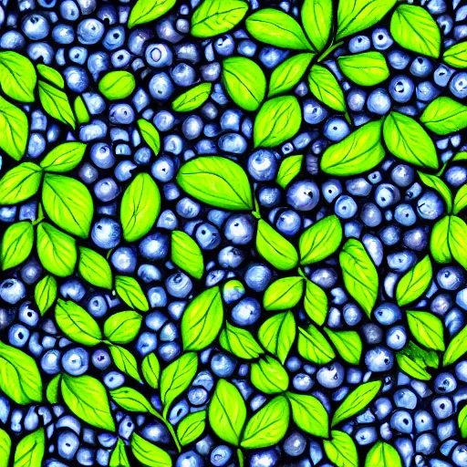 Prompt: drawing of closeup of leafy blueberry bush in a nordic forest. Digital art. 4K. Artistic. Detailed drawing. Trending on artstation.