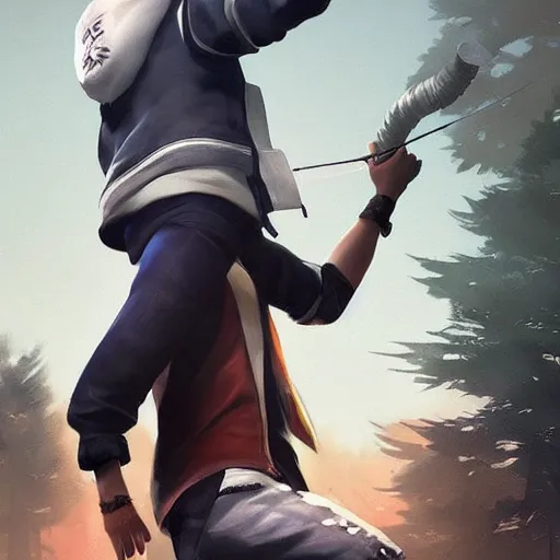 Image similar to kakashi, style game square enix life is strange remake, trending on artstation, painted by greg rutkowski, render with game the last of us parte ii details