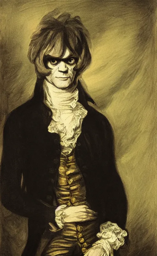 Prompt: Murdoc Niccals, painting by Thomas Gainsborough, full body