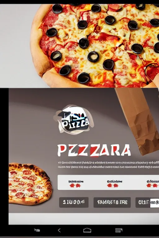 Prompt: pizza advert, on mobile phone