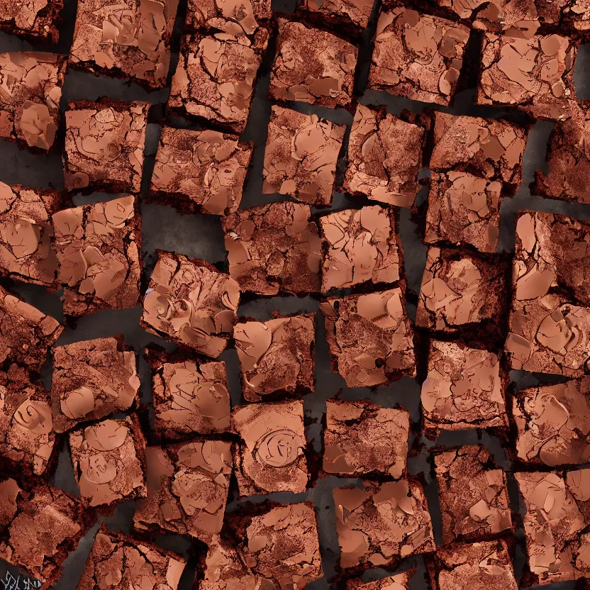 Image similar to brownies depicting robert downey jr., very detailed texture, realistic shaded lighting, studio quality, digital art, dynamic background, unreal engine 5 rendered, octane rendered, pinnacle studio, naturel, trending on artstation, art style by ian sprigger