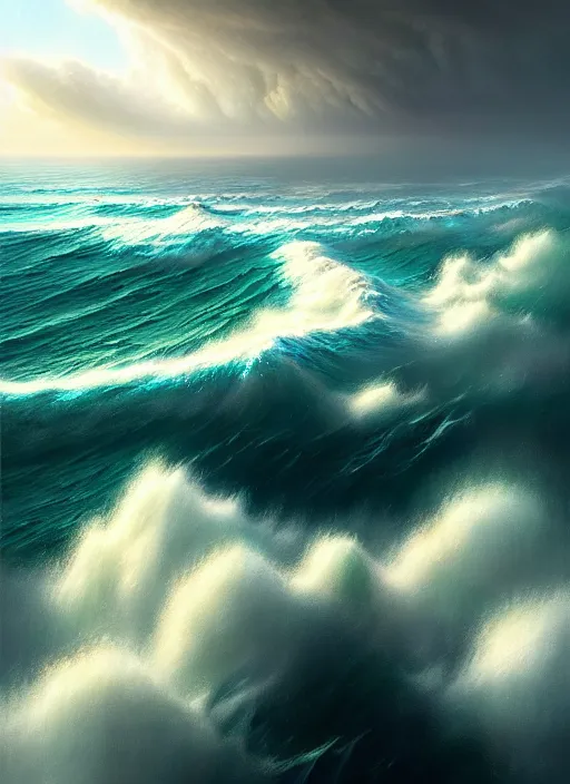 Image similar to A hyper-detailed 3d render like a Oil painting of the ocean’s dream of the upward, lifelike, photorealistic, digital painting, aesthetic, smooth, sharp focus, Artstation HD, by Greg Rutkowski, Chris Tulloch McCabe, Valentina Remenar and Asher Duran,