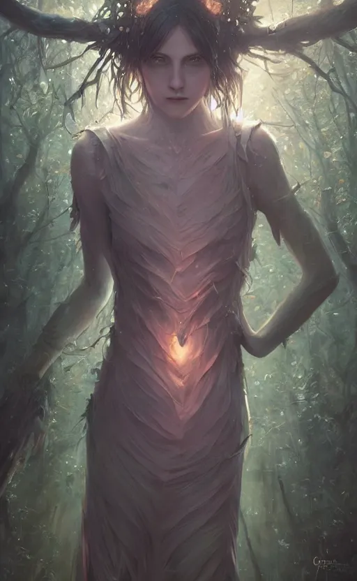 Prompt: a girl from final fantasy live action, cosplaying as a tree, evocative, mystical night, very very very very detailed, award winning, masterpiece digital painting by greg rutkowski, alex grey, artstation, 4 k wallpaper