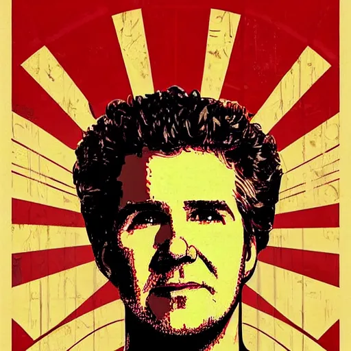 Image similar to will farrell poster by shepard fairey