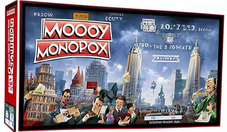 Image similar to the box art for monopoly : divine comedy edition