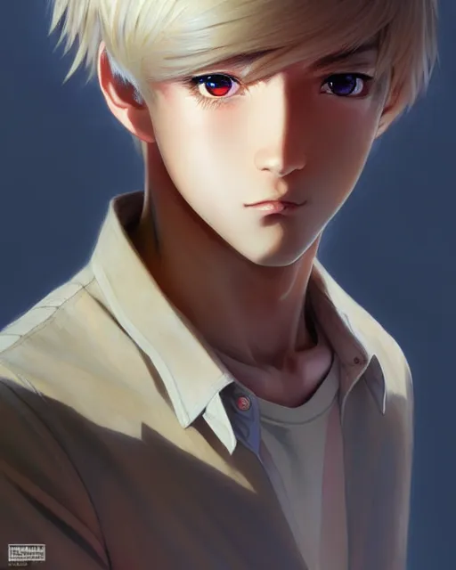 Image similar to portrait Anime guy of Anthony Starr cute-fine-face, blonde pretty face, realistic shaded Perfect face, fine details. Anime. realistic shaded lighting by Ilya Kuvshinov katsuhiro otomo ghost-in-the-shell, magali villeneuve, artgerm, rutkowski, WLOP Jeremy Lipkin and Giuseppe Dangelico Pino and Michael Garmash and Rob Rey