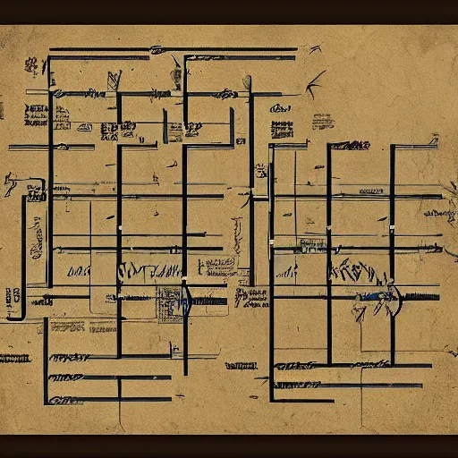 Prompt: ancient scroll blueprints for time machine, 8k hyperrealism