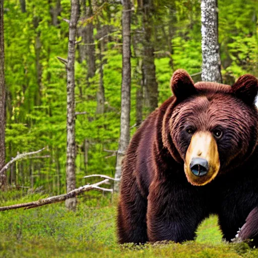 Image similar to human! bear werecreature, photograph captured at woodland creek