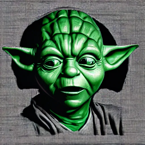 Prompt: yoda in the style of trevor henderson
