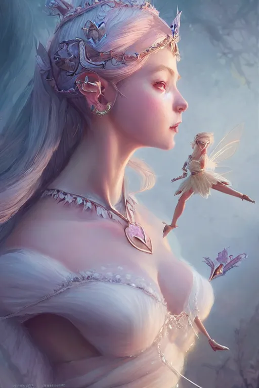 Image similar to fairy princess, highly detailed, d & d, fantasy, highly detailed, digital painting, trending on artstation, concept art, sharp focus, illustration, art by artgerm and greg rutkowski and fuji choko and viktoria gavrilenko and hoang lap