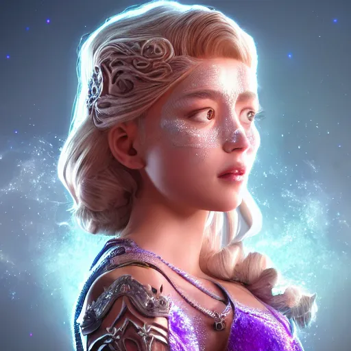 Image similar to portrait of wonderful princess of amethyst with fair skin, ornate 8 k gorgeous intricate detailed, accent lighting, dramatic light, octane render