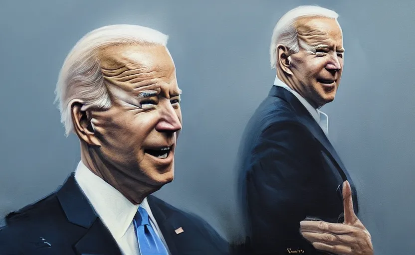 Image similar to A painting of Joe Biden trending on artstation in the style of Greg Rutkowski