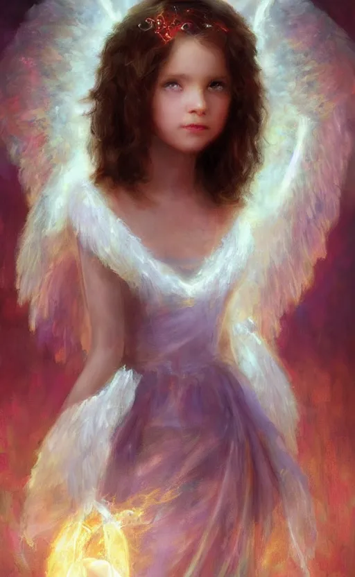 Image similar to Angel knight gothic!!!! girl. By Konstantin Razumov, Fractal flame, chiaroscuro, holographic!!!, highly detailded