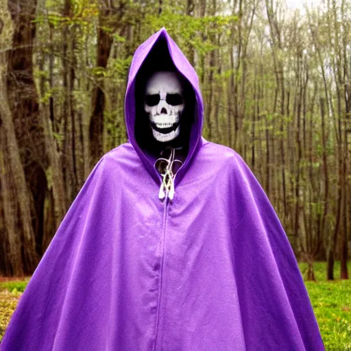 Image similar to purple cloak, full body, creepy