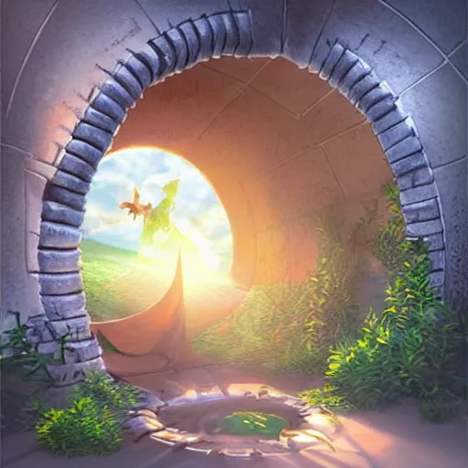 Prompt: portal to multiverse, illustration 3 d digital art, concept art beautiful cute