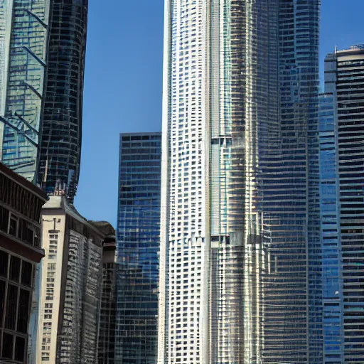 Image similar to a person standing in front of a tall building, 8K, photograph