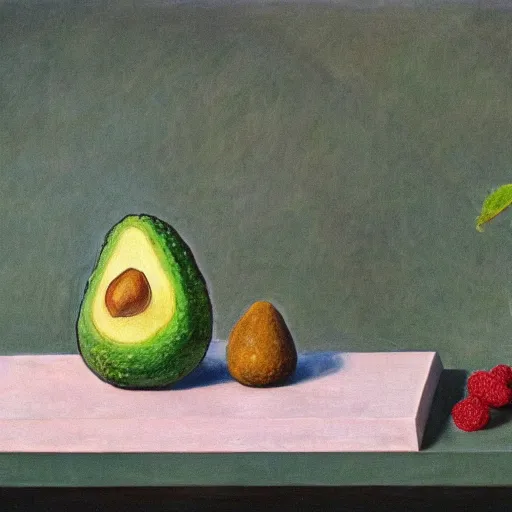 Prompt: an avocado and a raspberry watching the world on burn with fire, done in the style of old botanical illustrations, matisse, caravaggio, basquiat, japanese art, 4 k