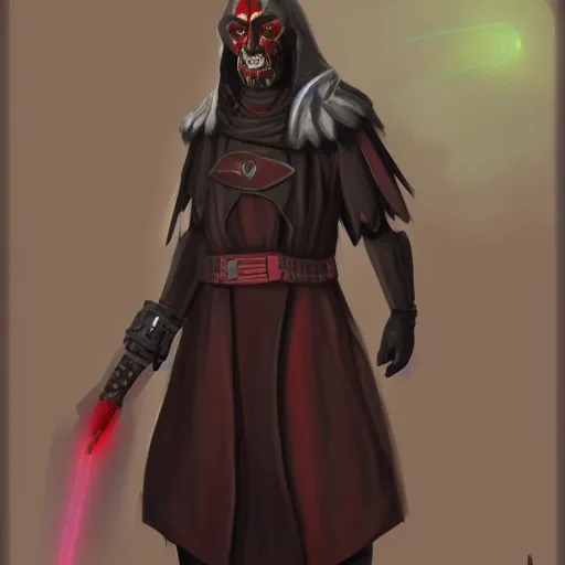 Prompt: Concept art of Grogu as a Sith