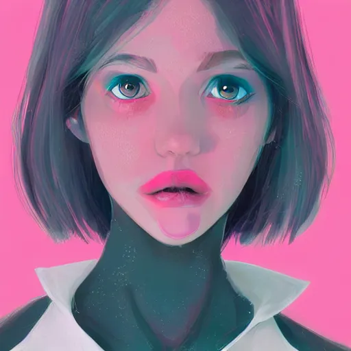 Prompt: girl portrait, spider gwen, head and shoulders, matte print, pastel pink, digital art, cute freckles, digital painting, fan art, elegant, pixiv, by Ilya Kuvshinov, daily deviation, IAMAG