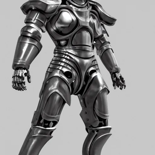 Prompt: Mechanical armour, white, Muscular, godly, unreal engine 5, bright light, full body, metal, male, HD 8K, energy