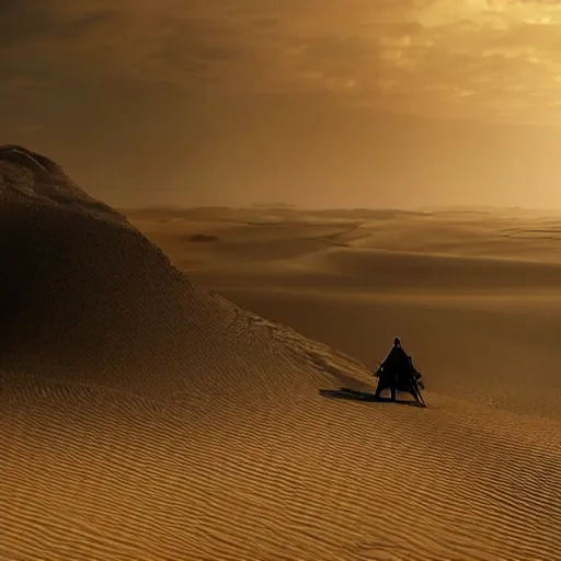 Image similar to uma cena de filme de yhwh lancando o mana do ceu no deserto, por christopher nolan, 4 k ultra hdr