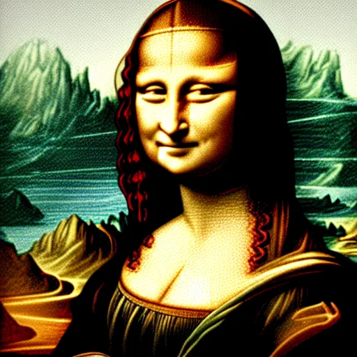 Prompt: mona lisa drawn in pixel art