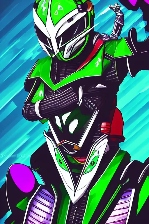 Prompt: random kamen rider. final fantasy style art, zelda style art, gta vice city style art, pop art, aesthetic art, stylish, elegant, adobe stock popular, concept art, without duplicate image, smooth, beautiful, highly details, sharp focus, illustration, intricate, denoises, high quality