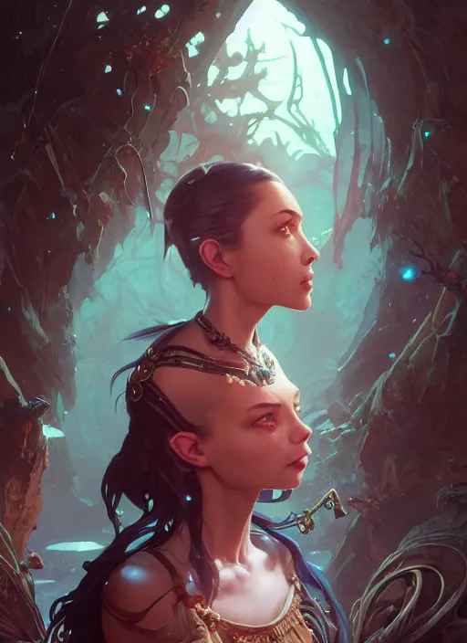 Image similar to Highly detailed portrait of Jinx from Arcane, Stephen Bliss, unreal engine, fantasy art by Greg Rutkowski, Loish, Rhads, ferdinand knab, Makoto Shinkai and Lois van baarle, ilya kuvshinov, rossdraws, Tom Bagshaw, alphonse mucha, global illumination, radiant light, detailed and intricate environment