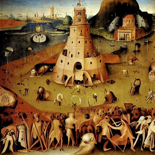 Image similar to fall of roma by hieronymus bosch