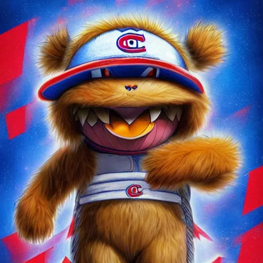 Image similar to anime Portrait of Youppi the Habs Montreal Canadiens Mascot as a very cute powerful and friendly pokemon, highly detailed anime, high evolution, 1990s, legendary, smooth, sharp focus, dynamic lighting, intricate, trending on ArtStation, illustration pokemon, art by WLOP