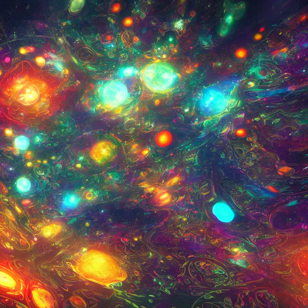 Prompt: beautiful dmt universe, concept art, aesthetic octane render, 8k HD resolution