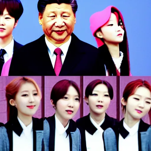 Image similar to xi jinping in a kpop group