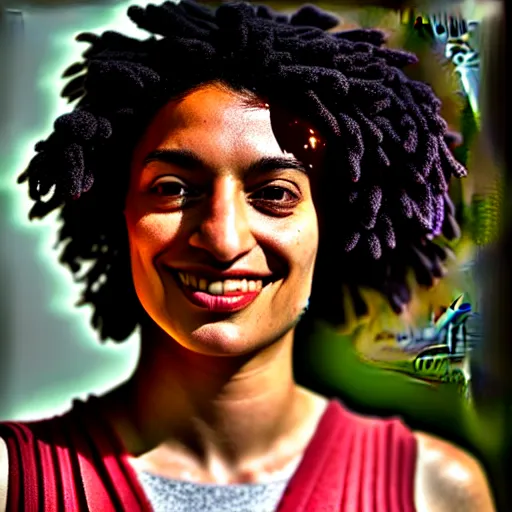 Image similar to a portrait of marielle franco, sunrise lighting, f 2. 8,