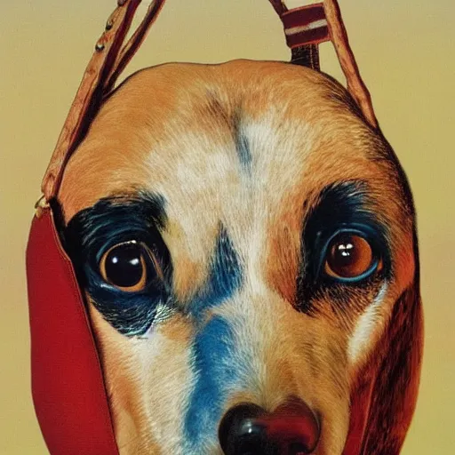 Image similar to bag of purina dog food painted by salvador dali