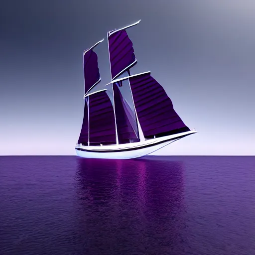 Image similar to futuristic ship in a purple sea, detasiled, sharp, 4k, photorealistic