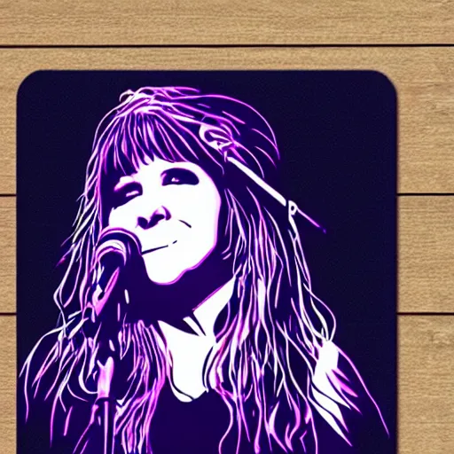 Image similar to stevie nicks playing guitar and singing, sticker - art, svg vector, adobe - illustrator