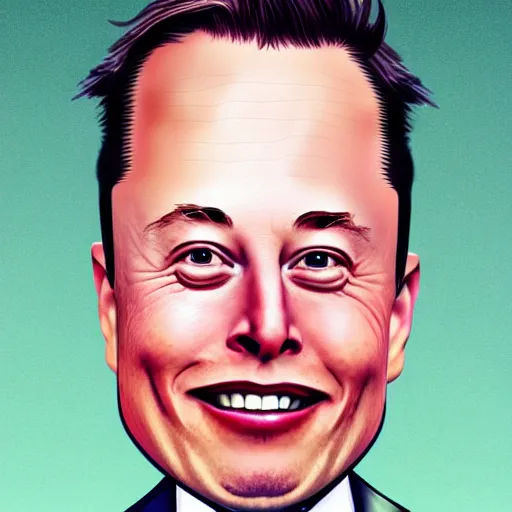 Image similar to elon musk as a caricature drawing