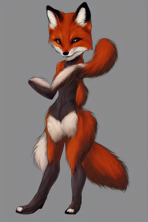 Image similar to a fox fursona, trending on artstation, by kawacy, furry art, digital art